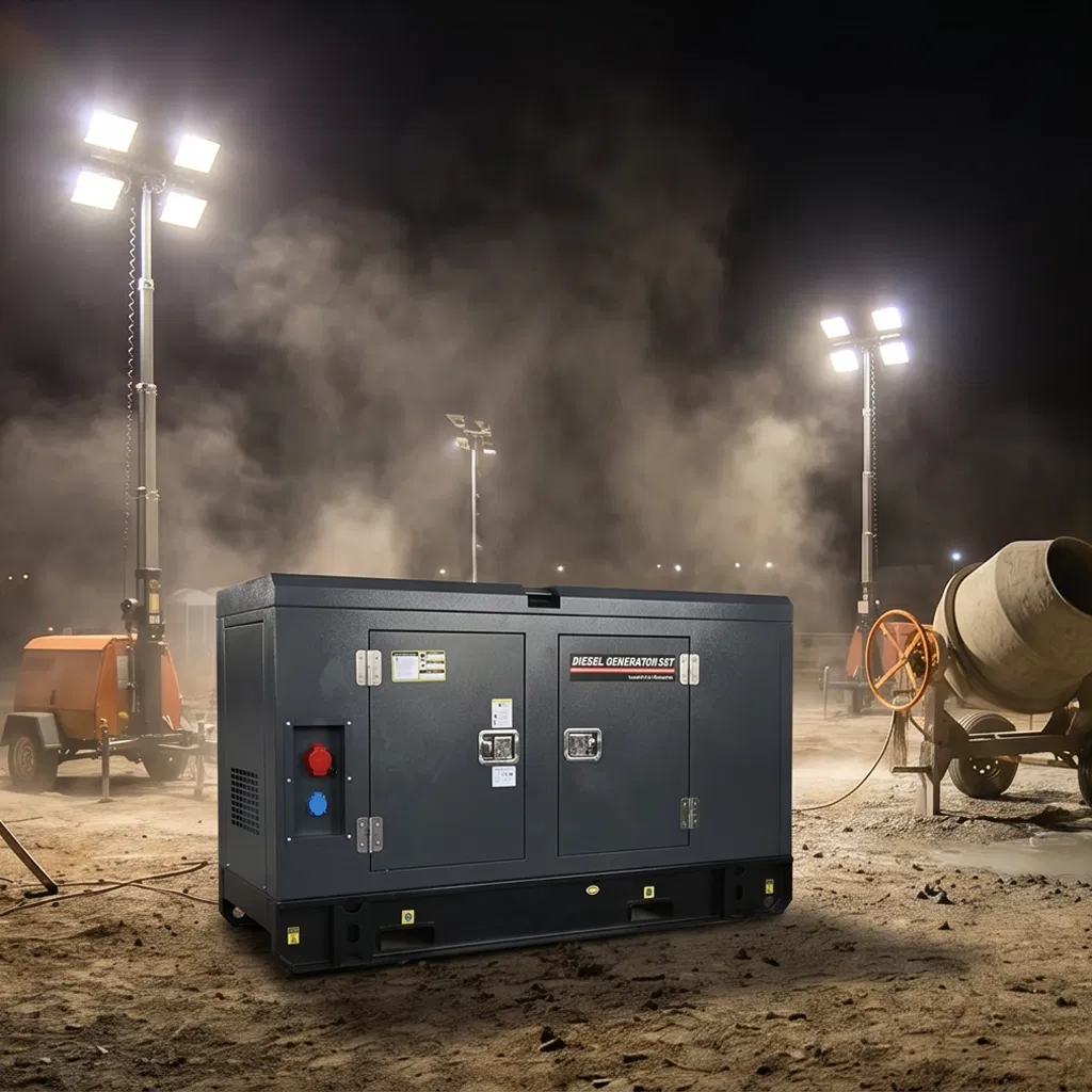 مولد ديزل هادئ مزود بتبريد مائي هجين بالطاقة الشمسية للطاقة الاحتياطية 20kVA-3000kVA مجموعة مولدات طوارئ صناعية ثلاثية الطور