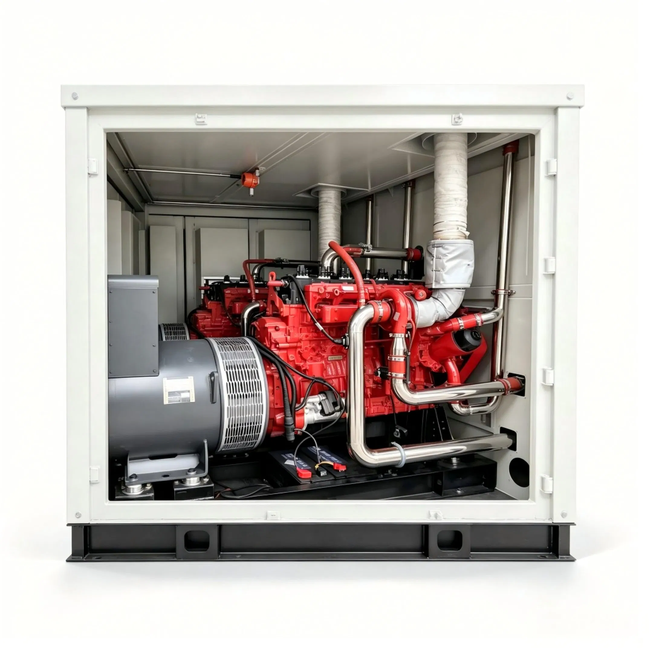 مولد غاز طبيعي مثبت على هيكل موثوق 4X300kw كامك لتوفير الطاقة