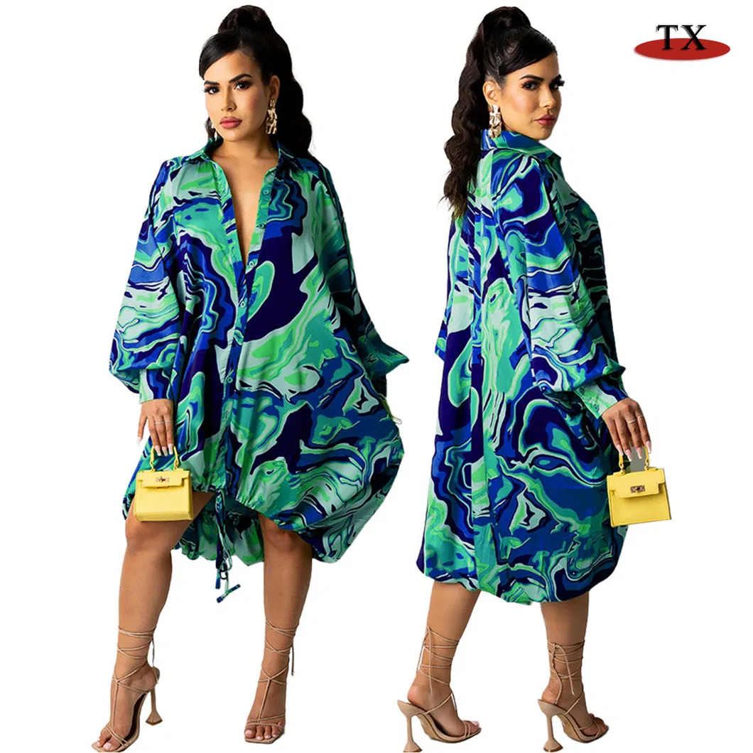 Vestido de seda de leche impreso para mujeres de tallas grandes en venta caliente en Amazon