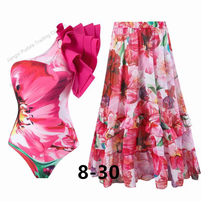 Estilo sexy mujeres sólido vestido de baño cubre bikini falda envolvente