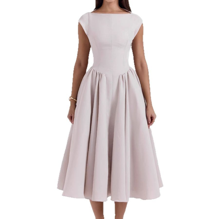 Vestido de verano sin mangas de estilo francés elegante para mujeres