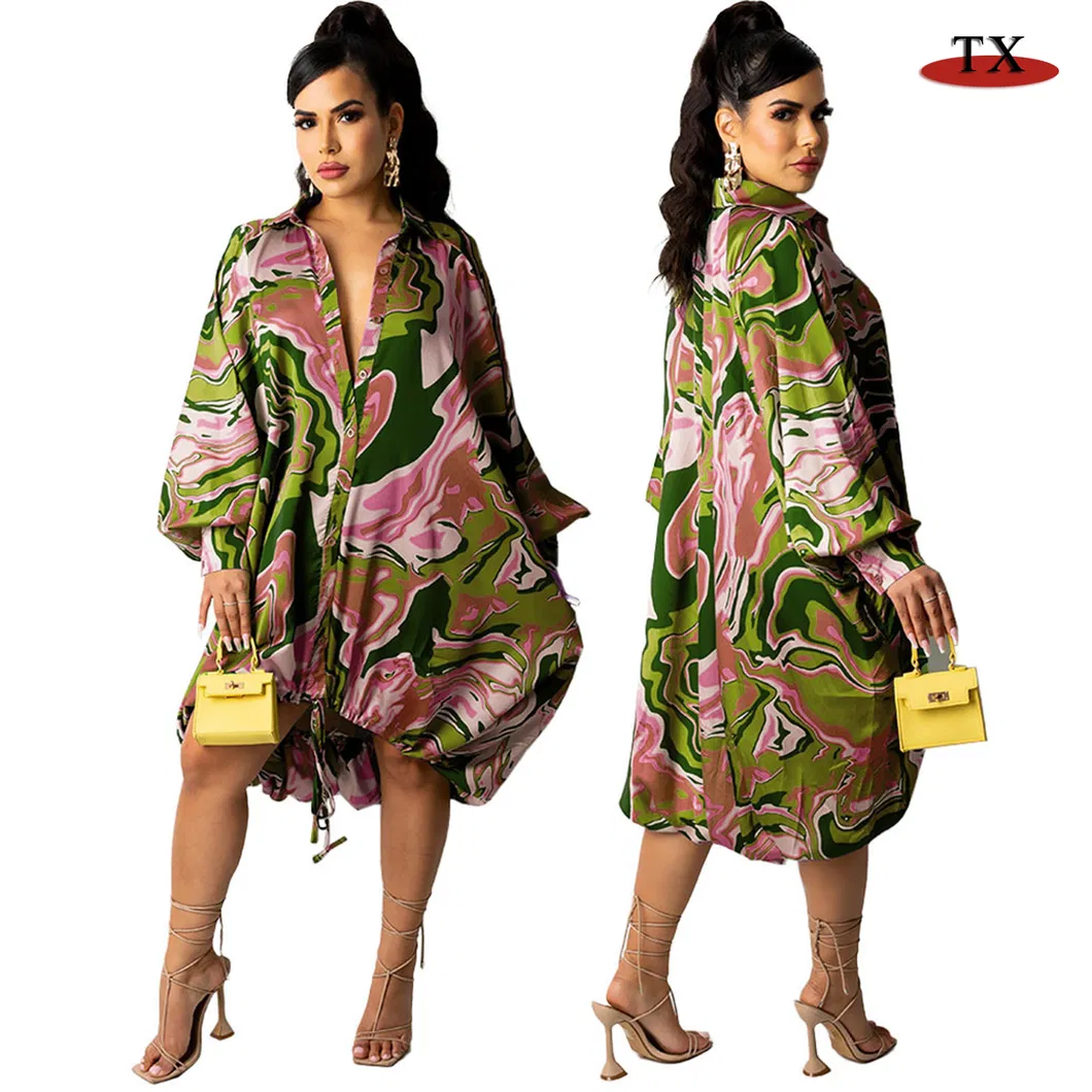 Vestido de seda de leche impreso para mujeres de tallas grandes en venta caliente en Amazon