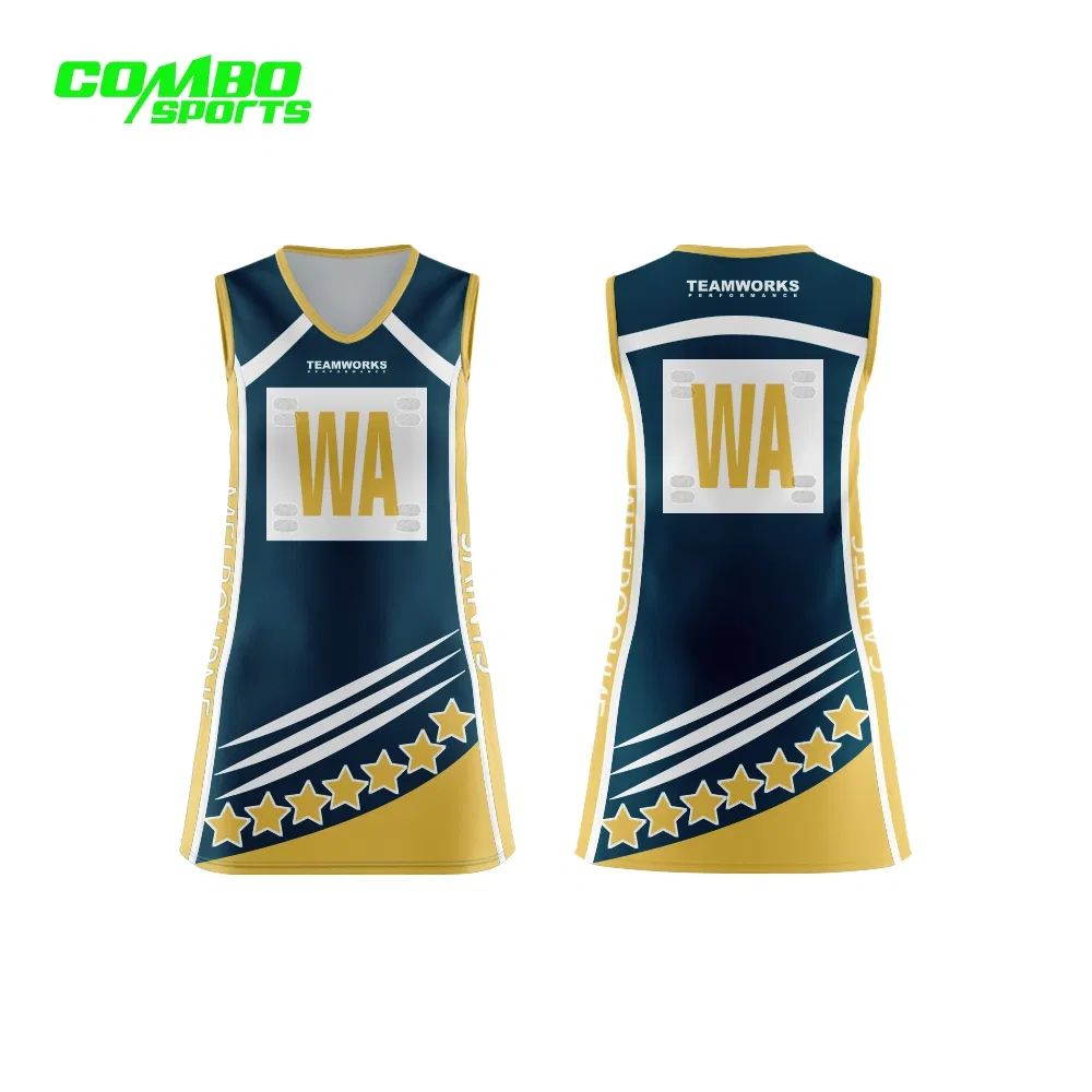 Vestido de netball personalizado para mujeres a la moda con diseño gratuito