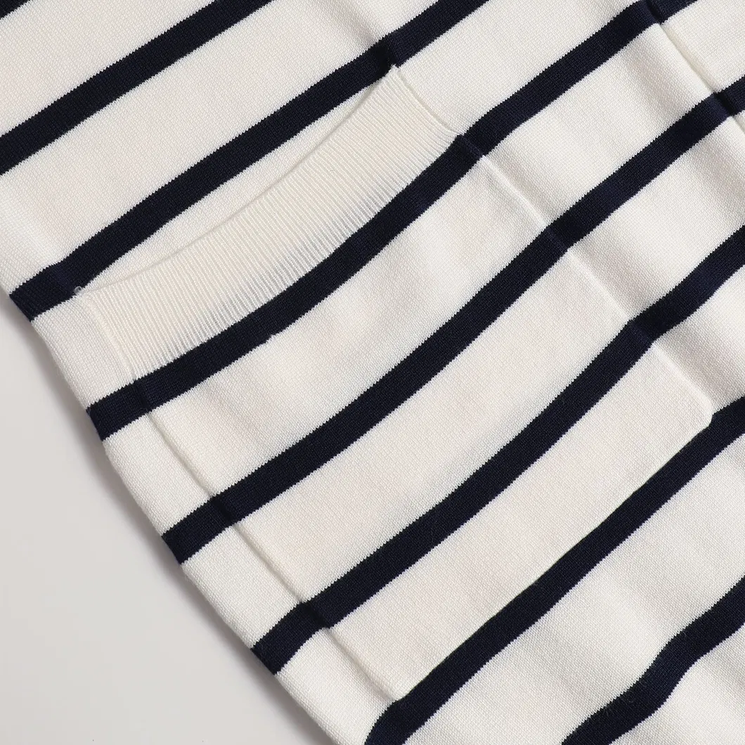 Vestido de punto largo a rayas elegante para el vestuario de oficina de mujeres
