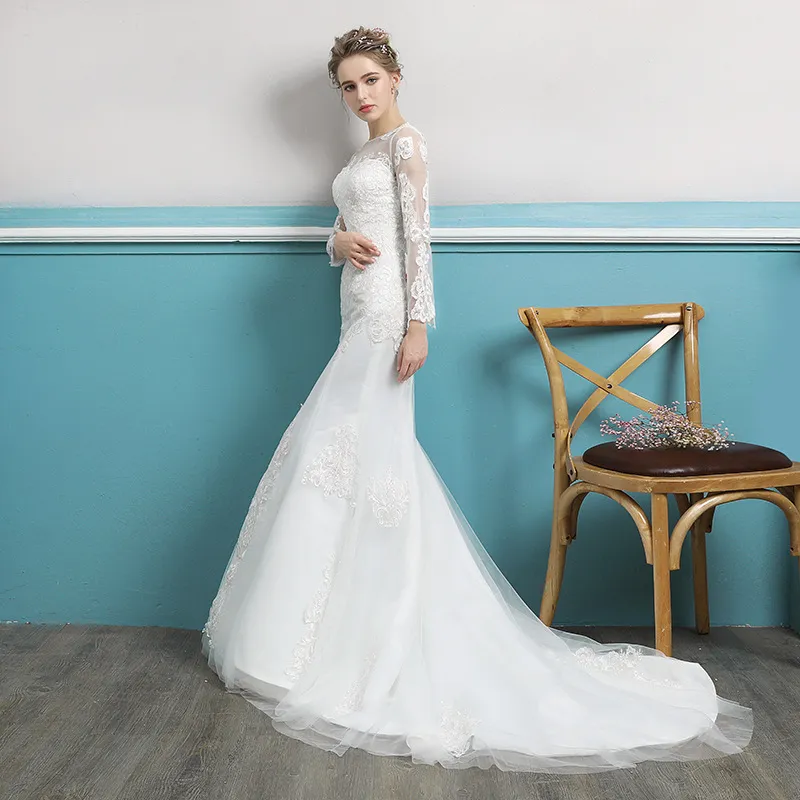 Espalda del vestido de novia de sirena