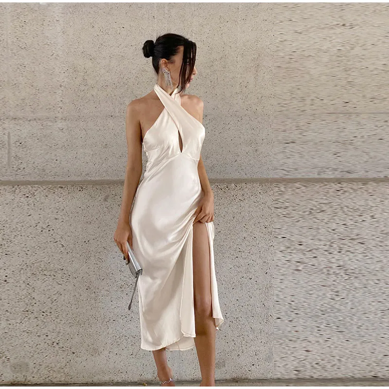 Vestido De Satén Elegante Sexy