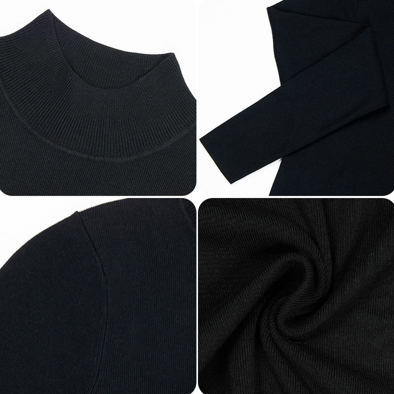 Vestido de oficina elegante para mujeres, vestido ajustado de talla grande hasta la rodilla, vestido de cóctel blanco de color sólido, vestido de suéter para otoño