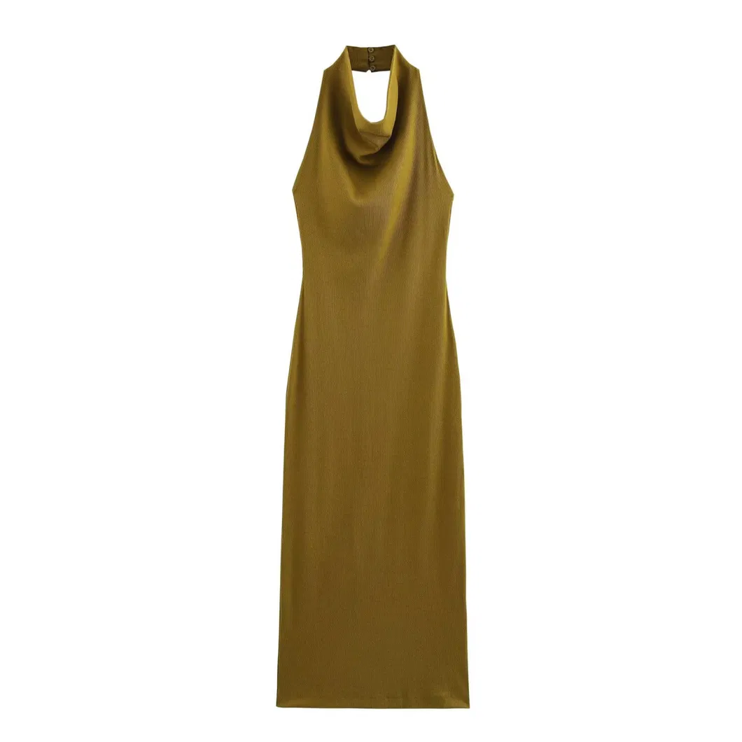 Vestido Sexy de Moda de Punto Acanalado