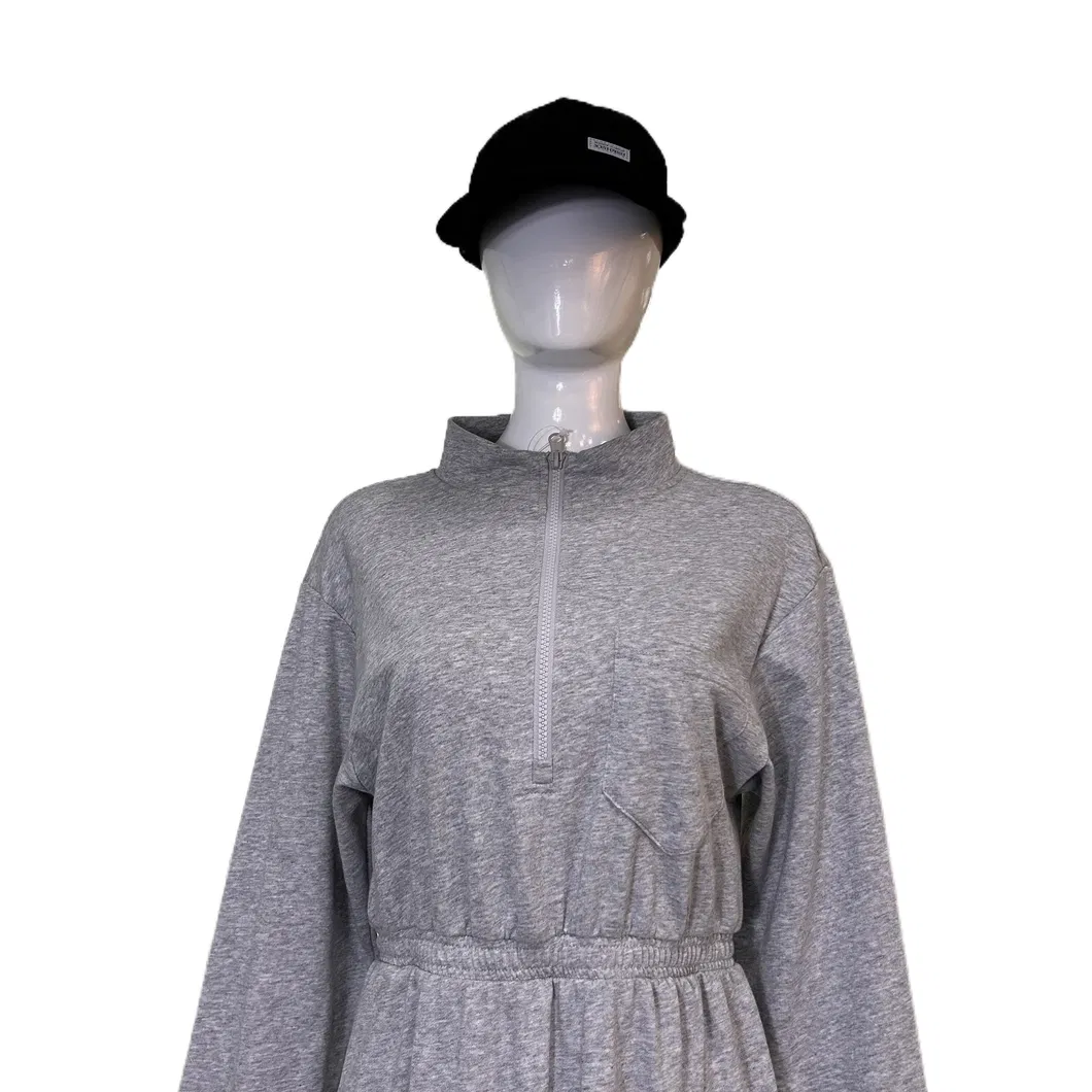 Nuevo vestido elegante de cuello alto, cintura alta y abertura para mujeres, traje casual de moda