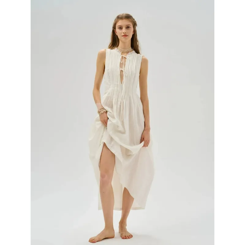 Diseño de espalda vestido de lino