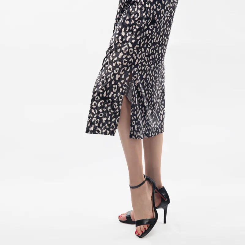 Nuevo diseño elegante vestido midi impreso para mujeres