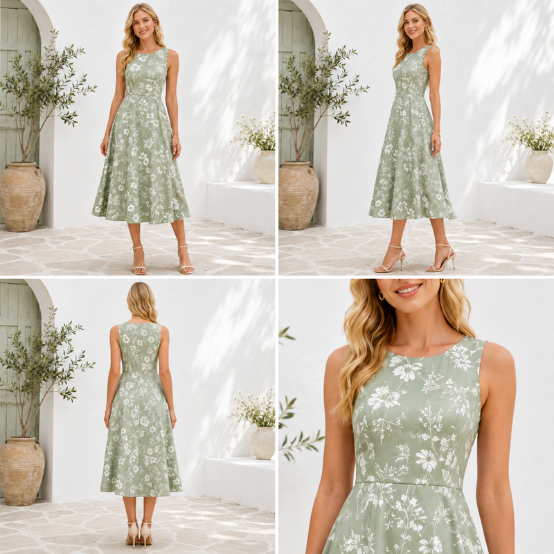 Vestido casual de verano para mujeres, ligero, de manga corta, vestido diario, fabricante para venta al por menor en boutiques