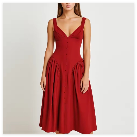 Vestido de verano sin mangas de estilo francés elegante para mujeres
