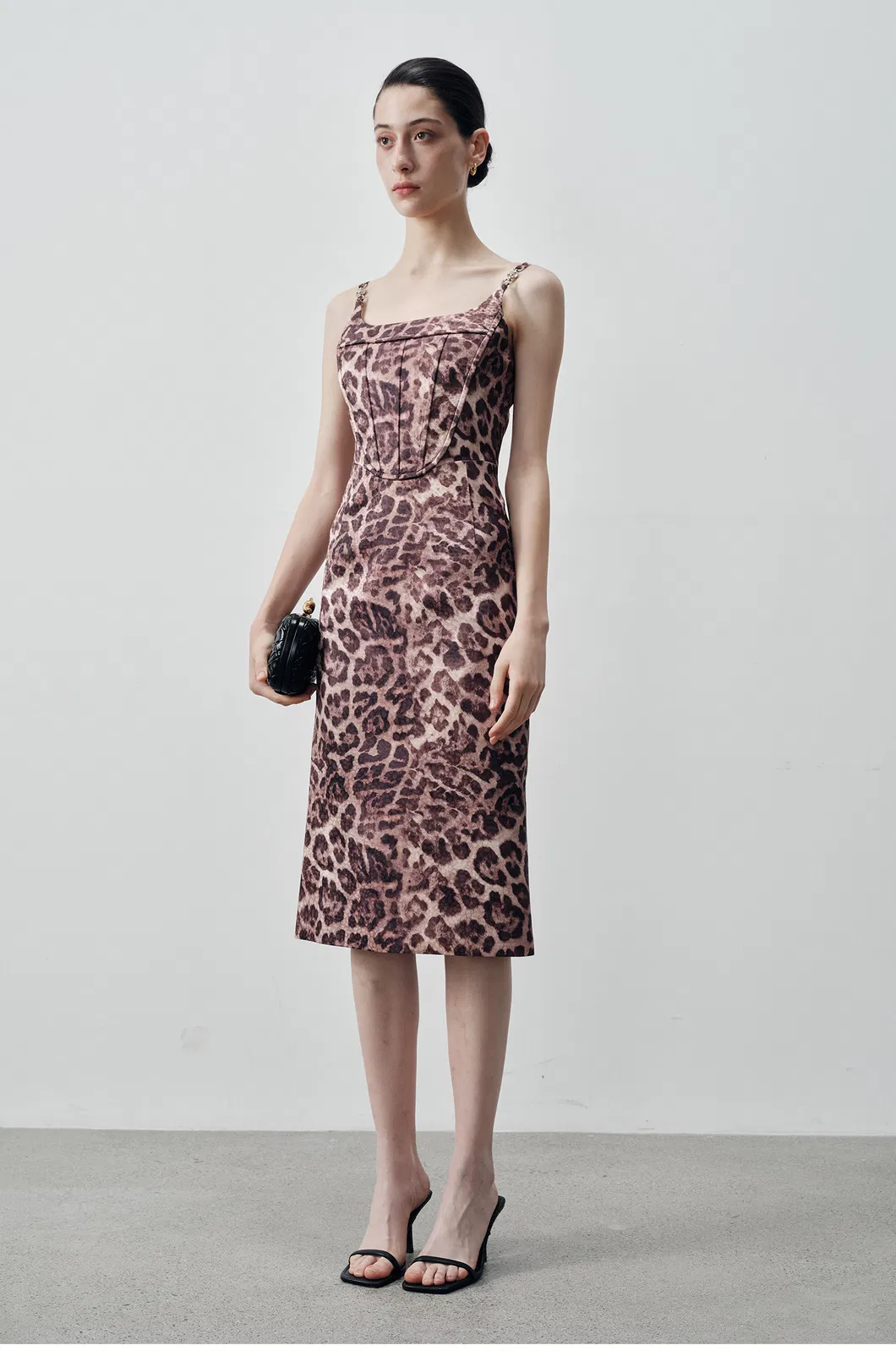 Vestido ajustado para mujeres con estampado de leopardo personalizado