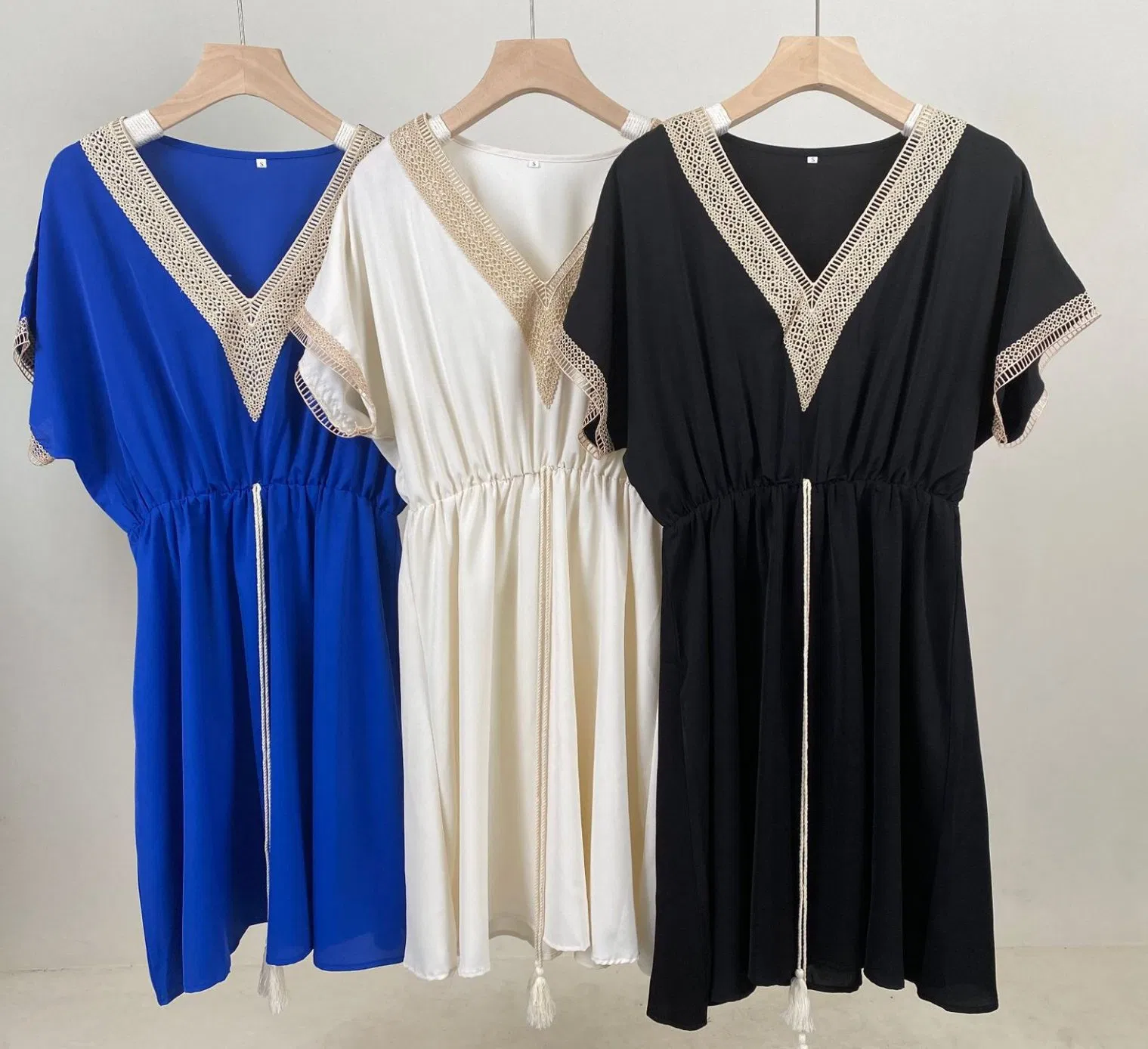 Nuevos vestidos casuales de verano con encaje para mujeres