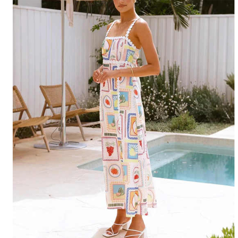 2025 Vestido Maxi Vintage para Mujeres Casual Sexy con Cintura Imperio