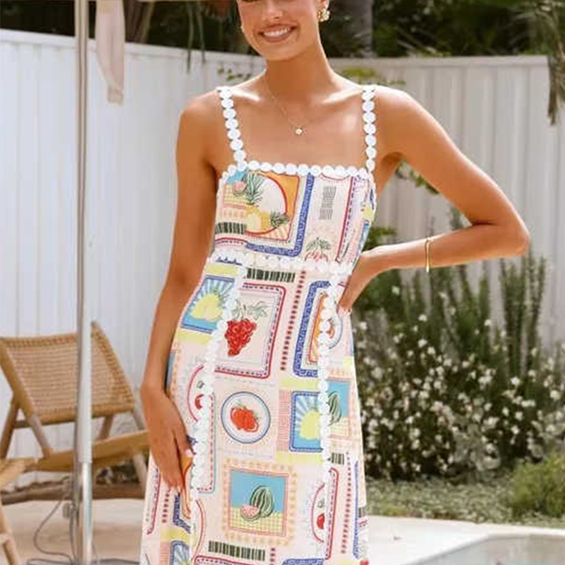 2025 Vestido Maxi Vintage para Mujeres Casual Sexy con Cintura Imperio