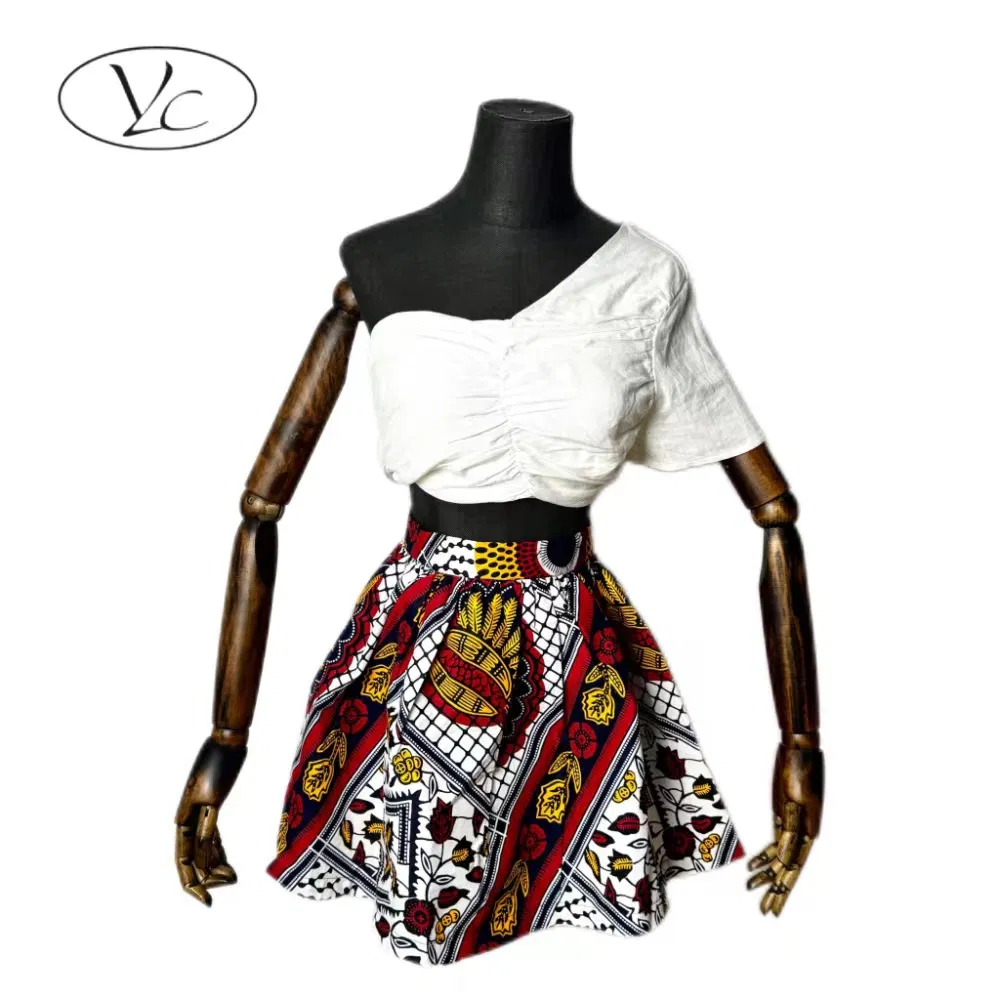 Tela de cera de algodón impresa Estilos africanos Vestidos para ropa de mujeres