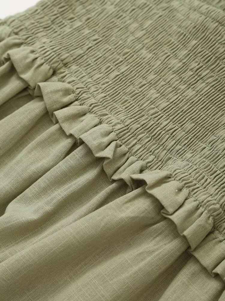 Vestido MIDI de moda para mujer, retro, de cintura alta