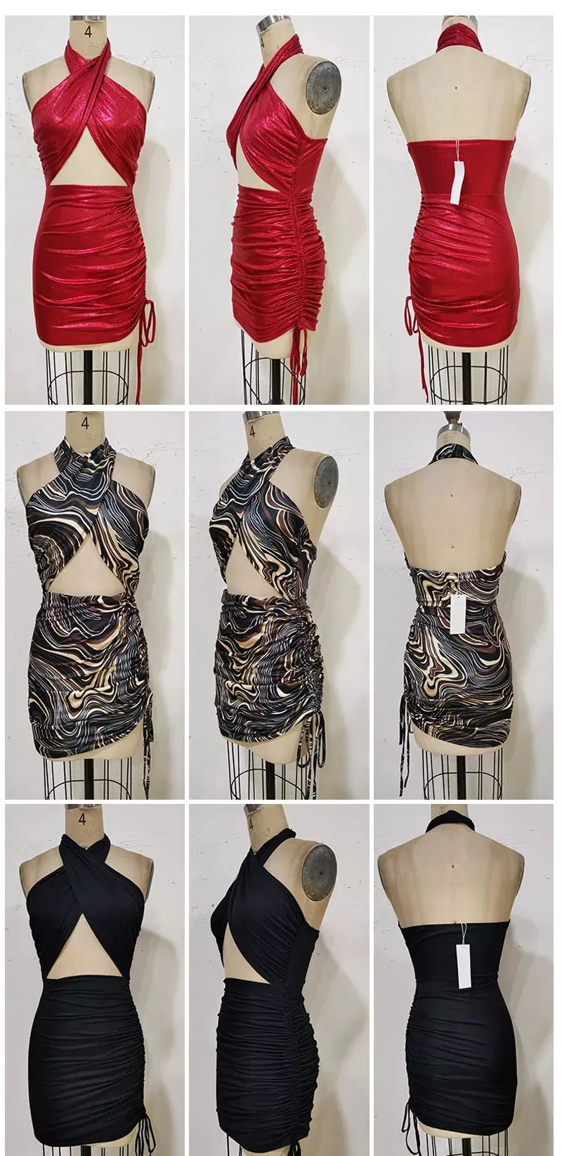 Vestidos de mujer personalizados al por mayor, ropa de fiesta sexy para la noche, moda, prendas de vestir, nuevo diseño de vestido para mujeres