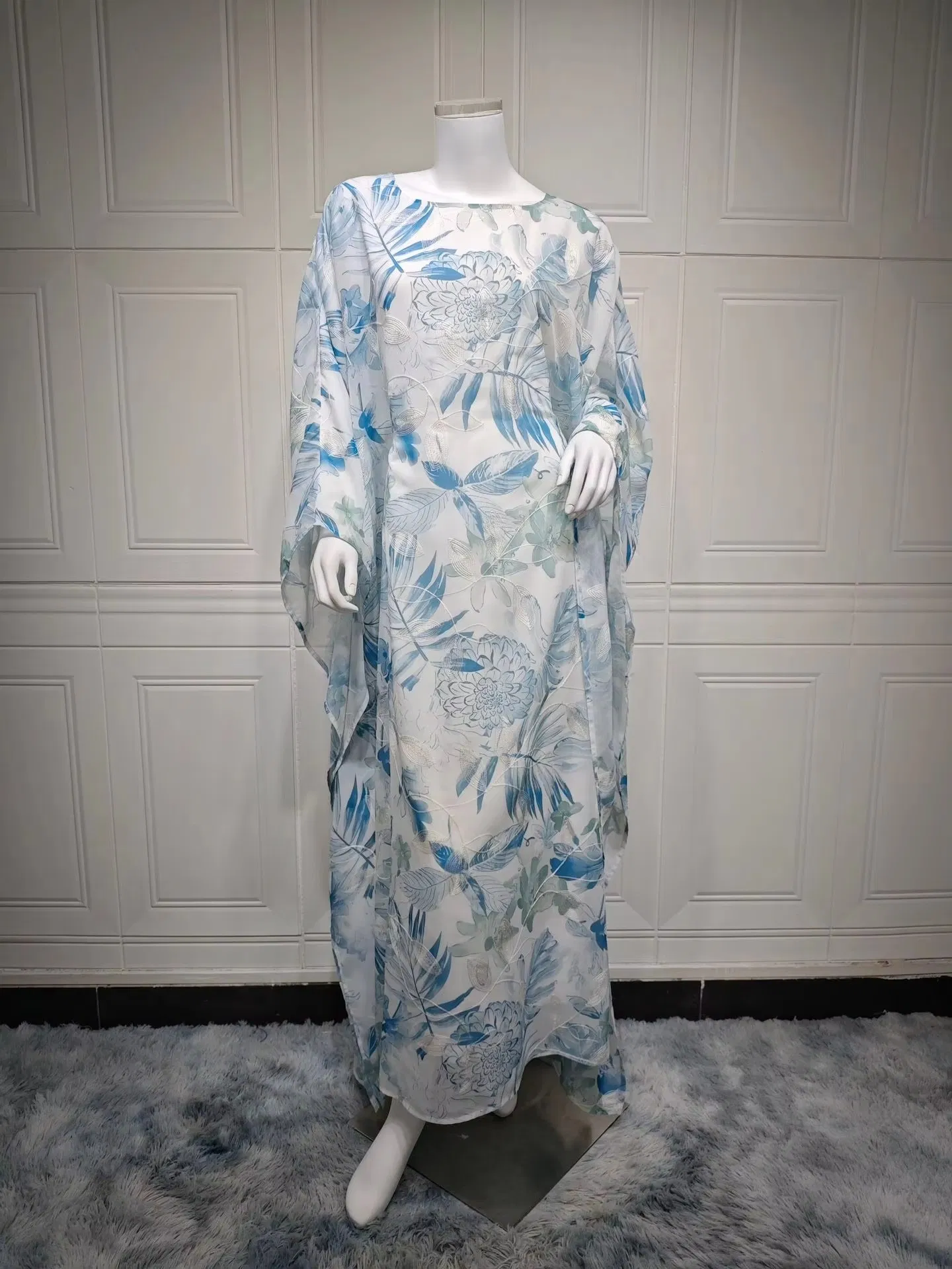 Vestido de lujo para mujer, elegante bordado, bata impresa digitalmente, musulmana