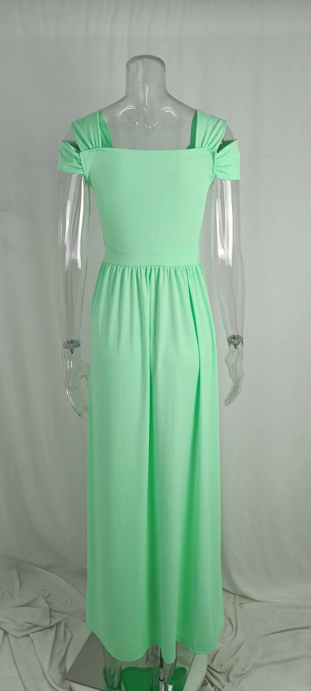 Venta Caliente Ropa Casual de Verano de Alta Calidad Vestido Elegante con Abertura Vestido de Noche para Mujeres Fiesta