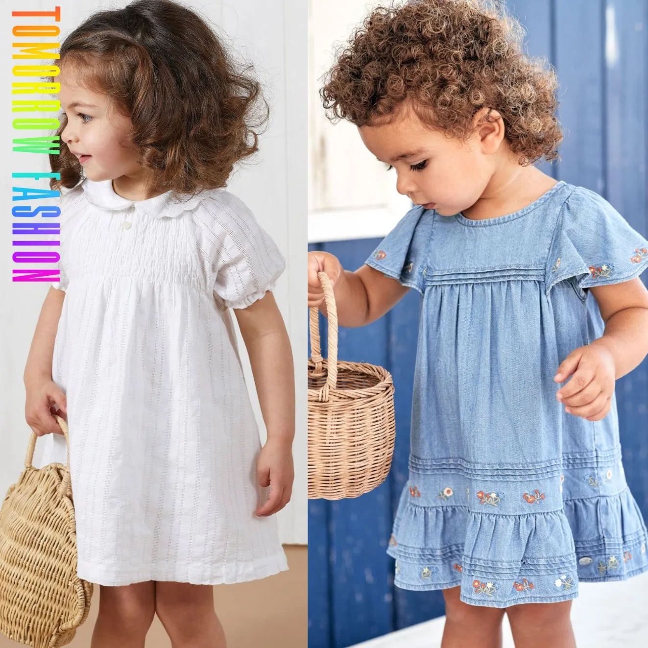 Ropa de niñas al por mayor, conjuntos de ropa para niños, moda de verano, ropa de diseñador con flores, ropa para bebés, vestidos para niñas pequeñas
