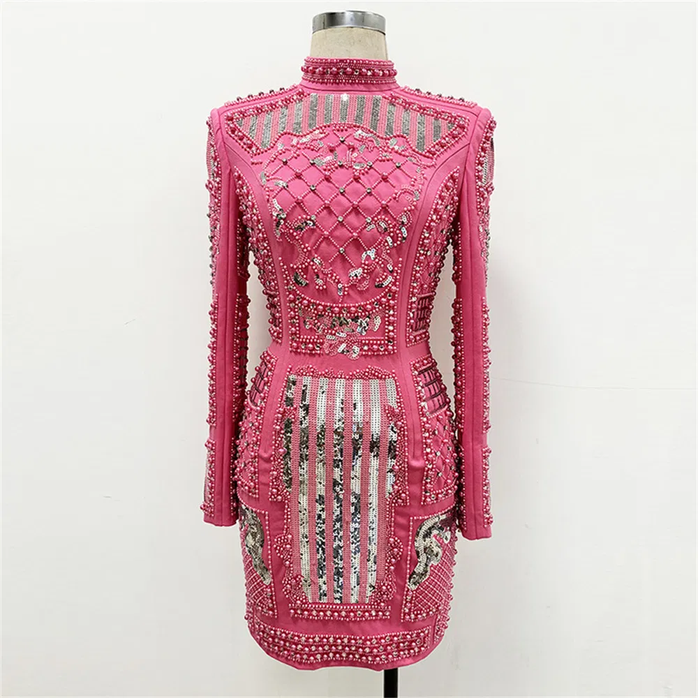 Vestido largo de fiesta elegante para mujeres con lentejuelas y diamantes
