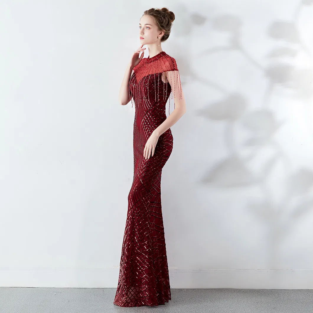 Vestido de Sirena Largo Brillante para Mujeres – Elegante Vestido de Lentejuelas para Bodas y Galas