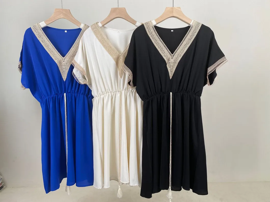 Nuevos vestidos casuales de verano con encaje para mujeres