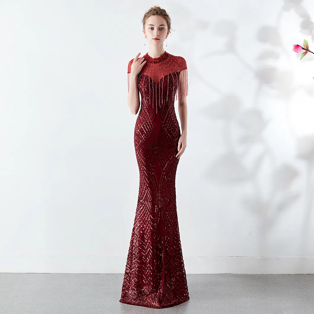 Vestido de Sirena Largo Brillante para Mujeres – Elegante Vestido de Lentejuelas para Bodas y Galas