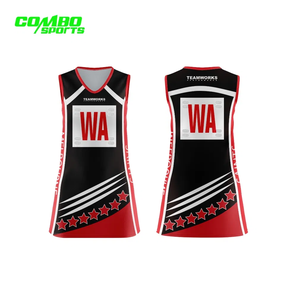 Vestido de netball personalizado para mujeres a la moda con diseño gratuito