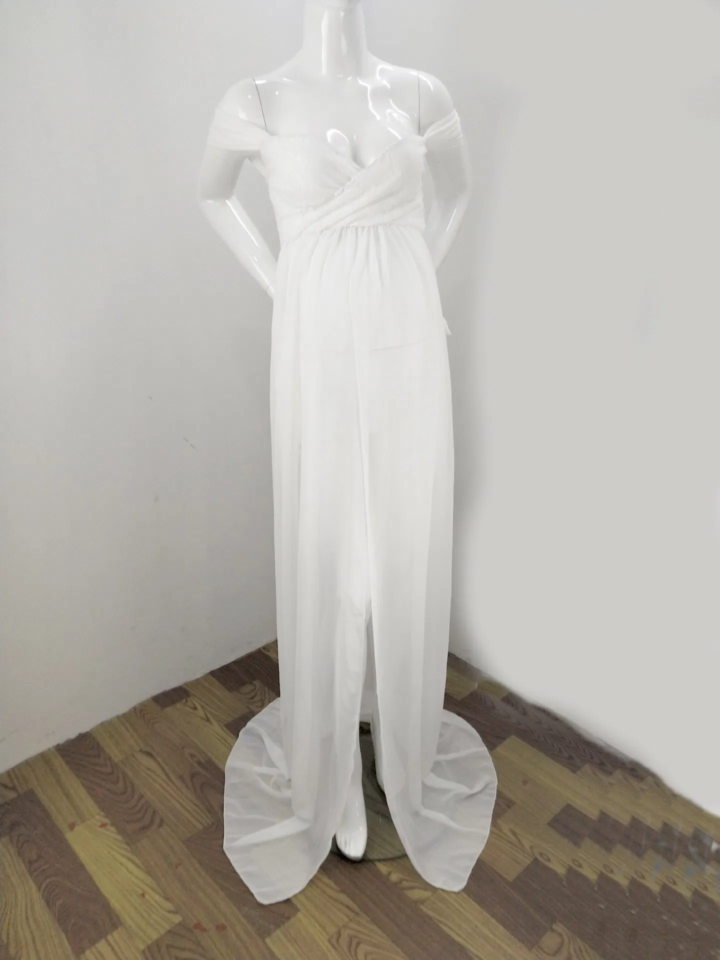 2021 Vestidos de maternidad de color negro sólido de estilo lujo para mujeres fábrica