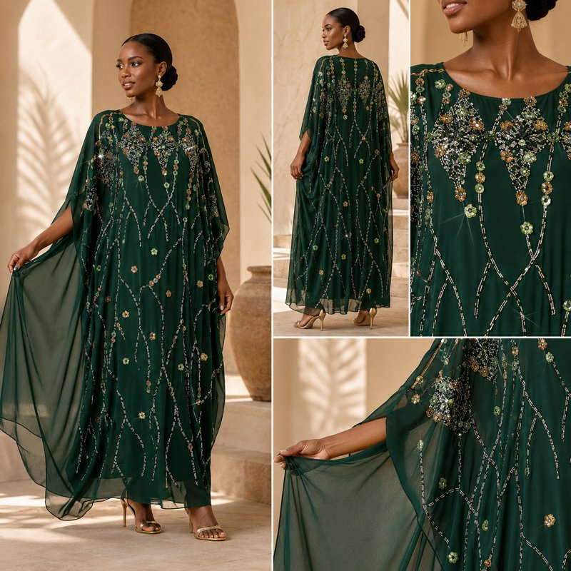 Vestido Abaya Abierto Frontal Negro al por Mayor para Mujeres Musulmanas Ropa de Boutique para Ramadán