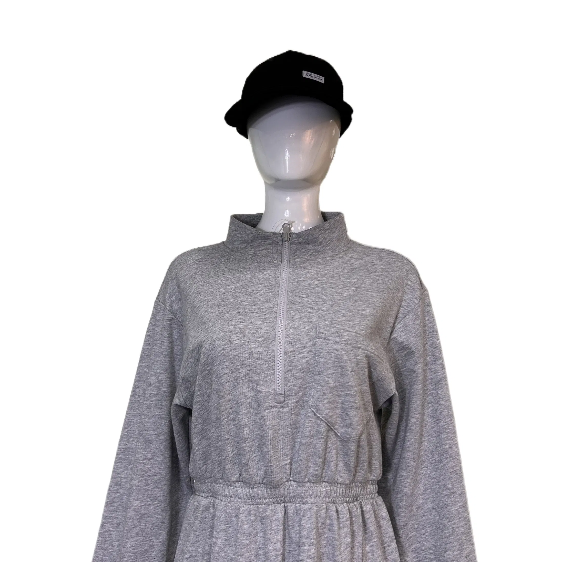Nuevo vestido elegante de cuello alto, cintura alta y abertura para mujeres, traje casual de moda
