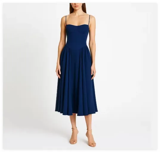 Vestido de verano sin mangas de estilo francés elegante para mujeres