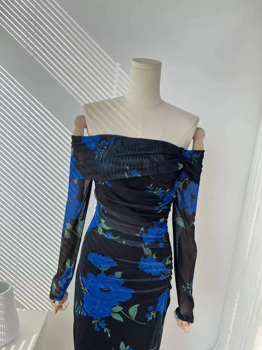 OEM Mayorista Ropa Personalizada Algodón Verano Mujeres Dama Estampado Floral Cuello en V Sexy Vintage Ajustado Sin Mangas Chifón Satén Logo de Marca Impresión Digital Vestidos