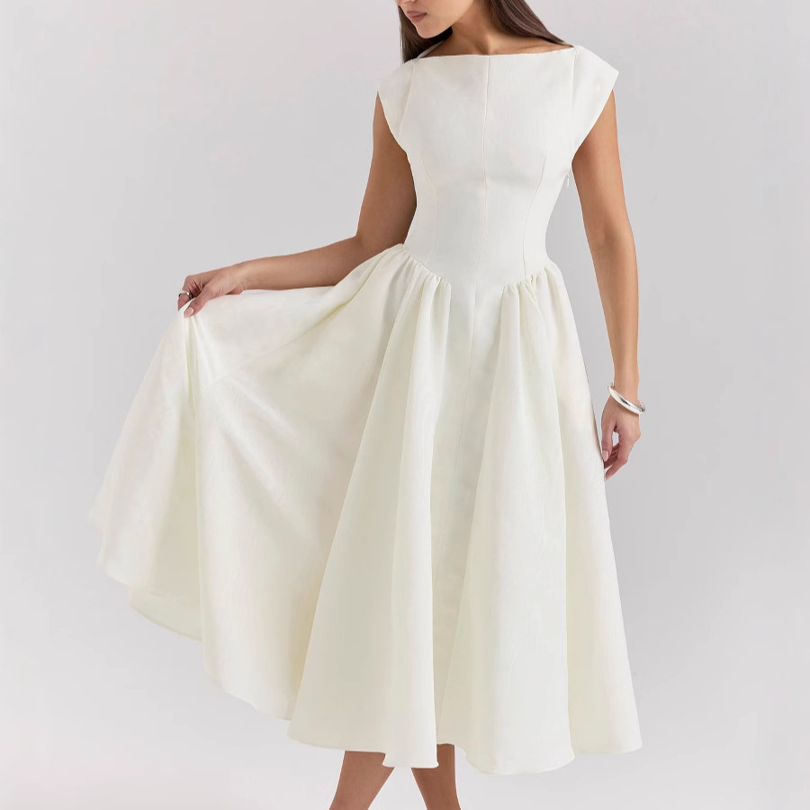 Vestido de verano sin mangas de estilo francés elegante para mujeres
