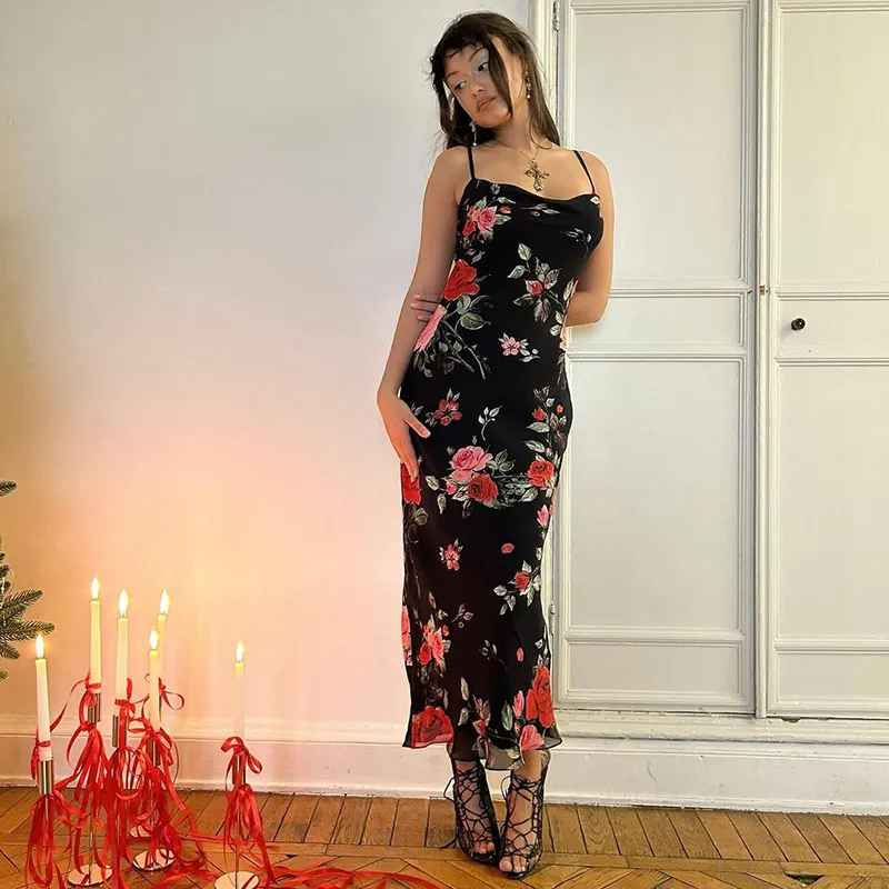 Vestidos de verano florales para mujeres, vestido de playa sexy de verano