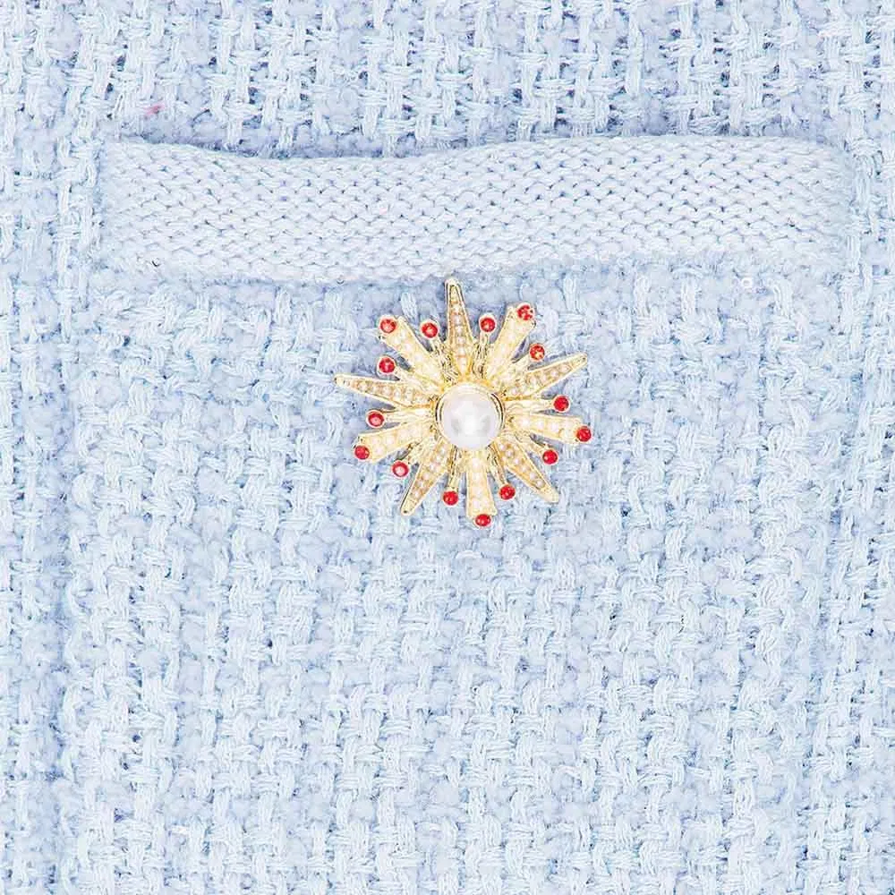 Fabricante Mayorista de Vestidos de Punto Personalizados para Mujeres 4-Season Vestido de Punto Chic Elegante con Botón de Joya de Manga Corta y Abotonado Mini