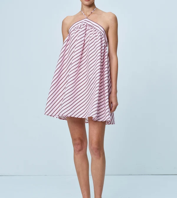 Vestido de rayas de lujo casual sexy sin mangas con tirantes y espalda descubierta para mujeres