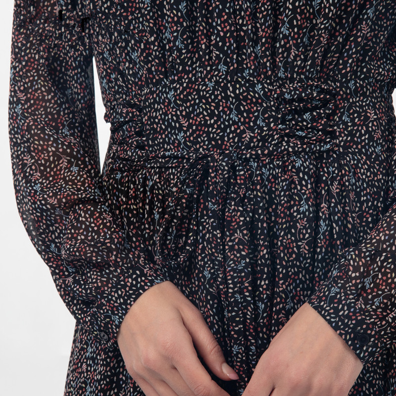 Nuevo diseño dulce impreso ropa de mujer vestido de oficina