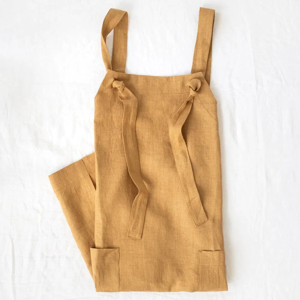 Primavera 2023 Ropa de Mujer Verano Tirantes de Hombro Vestido de Lino MIDI con Pliegues Línea A Casual Vestido Vestido De Damas