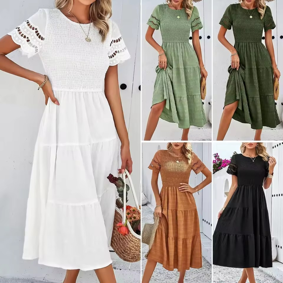 Primavera Nuevo Diseño Chic Vestidos Mini para Mujeres Hueco Cintura Adelgazante