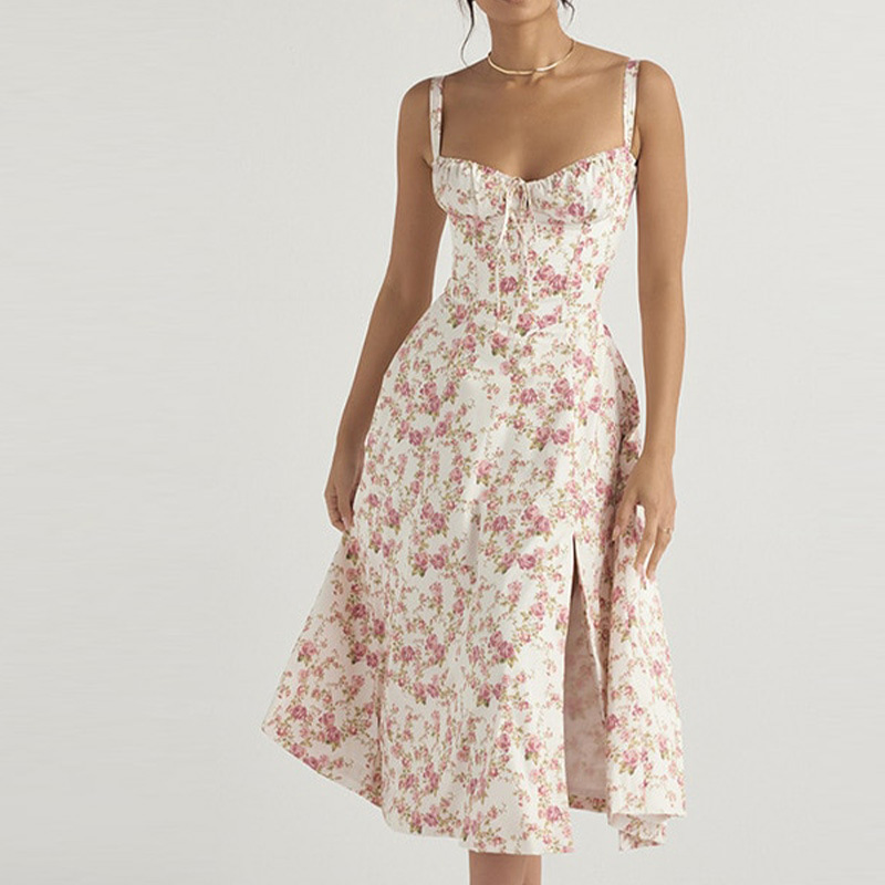 Vestido de tirantes sexy de color sólido hecho a medida para mujeres por el fabricante