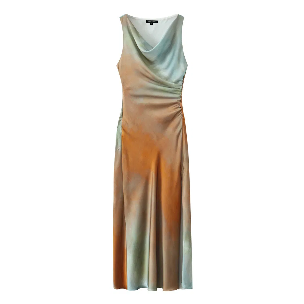 Vestido MIDI impreso en satén elegante