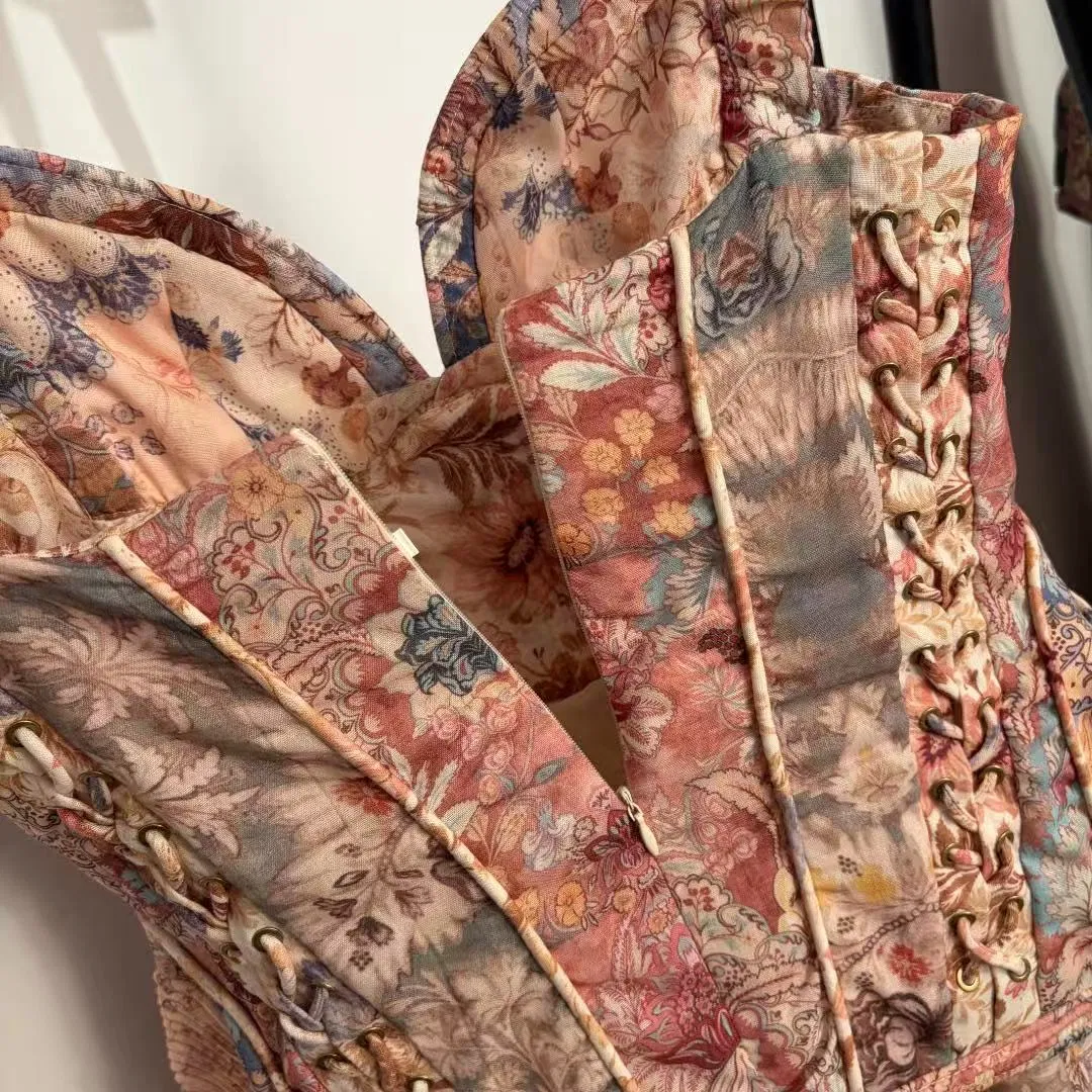 2026 Nuevo Vestido Largo de Tirantes con Estampado Vintage para Mujeres