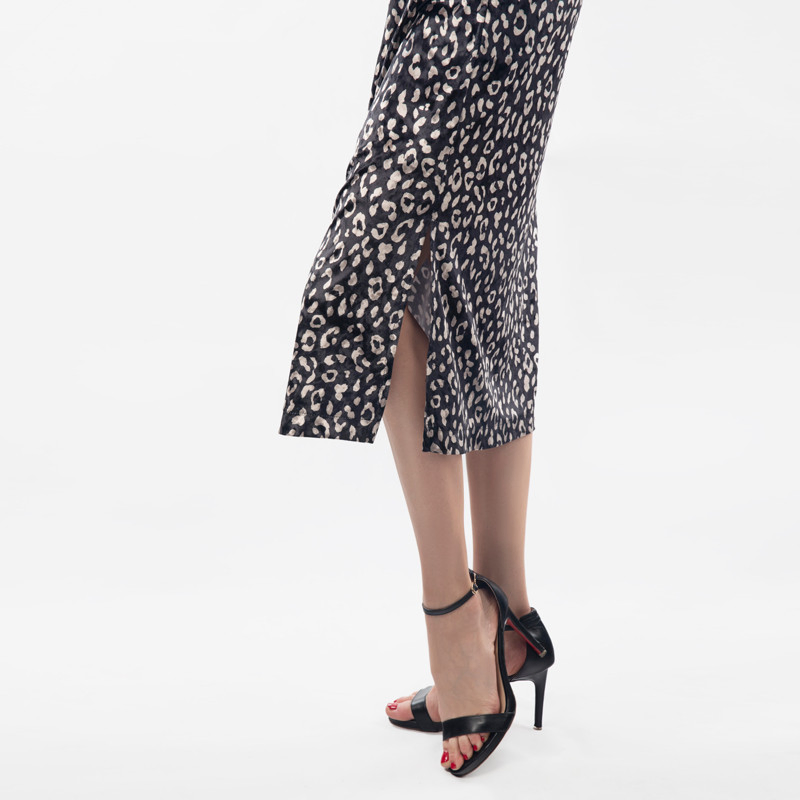 Nuevo diseño elegante vestido midi impreso para mujeres