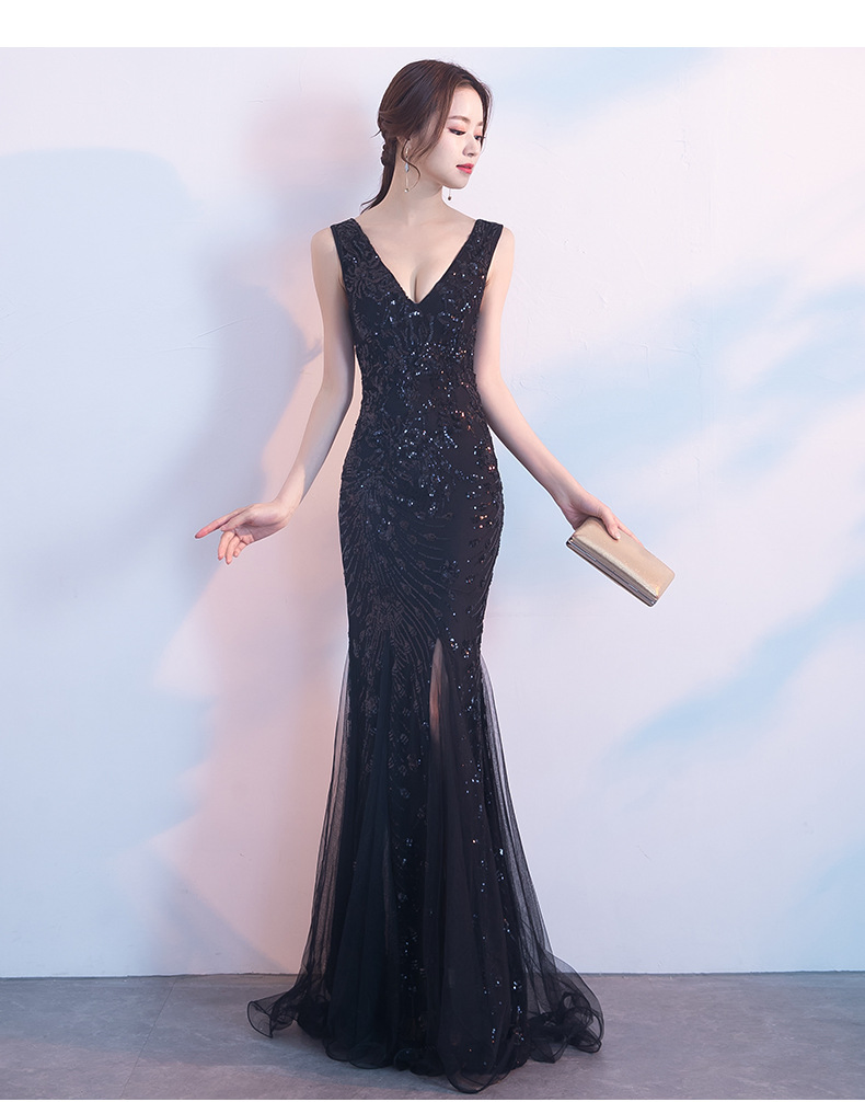 Vestido de Sirena Largo Brillante para Mujeres – Elegante Vestido de Lentejuelas para Bodas y Galas