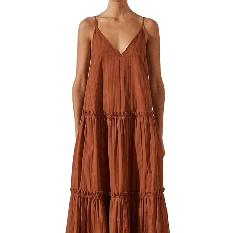 Vestido sexy de verano con escote en V profundo para mujeres, vestido de playa sin espalda, vestido largo de noche casual, vestido elegante de algodón para damas